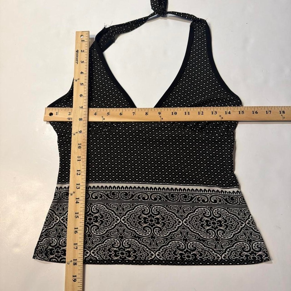 Wet Seal Vintage Y2K Polka Dot Paisley Halter Top Whimsygoth Black Grey Small - Picture 6 of 6